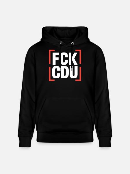 FCK CDU - Anti CDU/CSU Logo - Stanley/Stella CRUISER Unisex Organic Hoodie - black