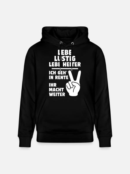 Lustige Rentenbotschaft mit Peacezeichen - Stanley/Stella Unisex Bio-Hoodie CRUISER - Schwarz
