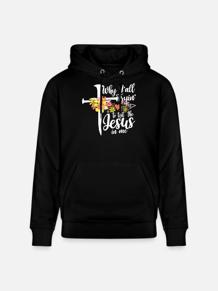 Cross flowers: Jesus in me - Stanley/Stella CRUISER Unisex Organic Hoodie - black