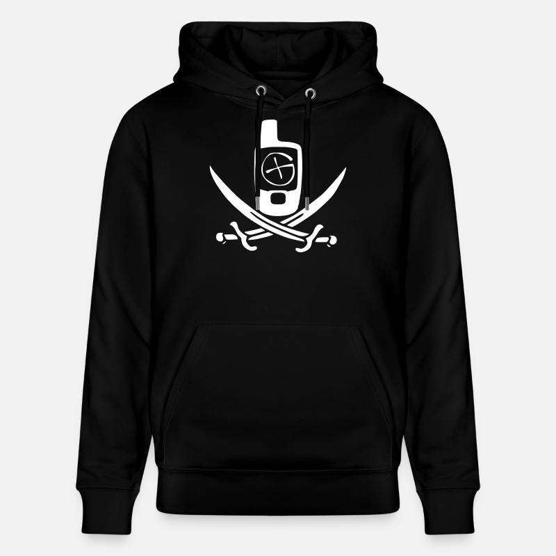 Géocaching Drapeau Pirate Blanc - Sweat à capuche bio CRUISER Stanley/Stella Unisexe - noir