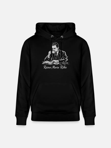 Rilke Café Dichterporträt - Stanley/Stella Unisex Bio-Hoodie CRUISER  - Schwarz
