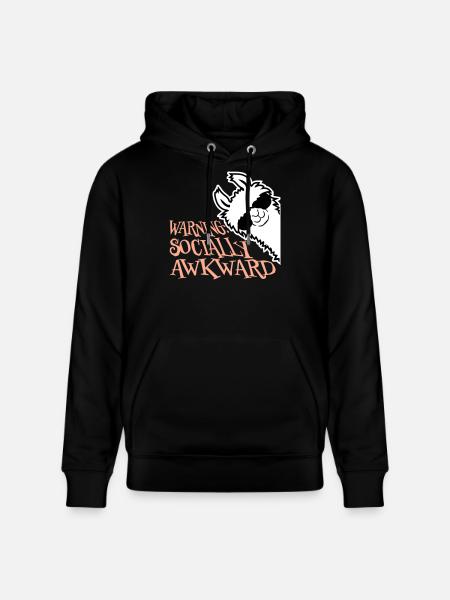 Lama Warning Socially Awkward Sunglasses Alpaca - Stanley/Stella CRUISER Unisex Organic Hoodie - black