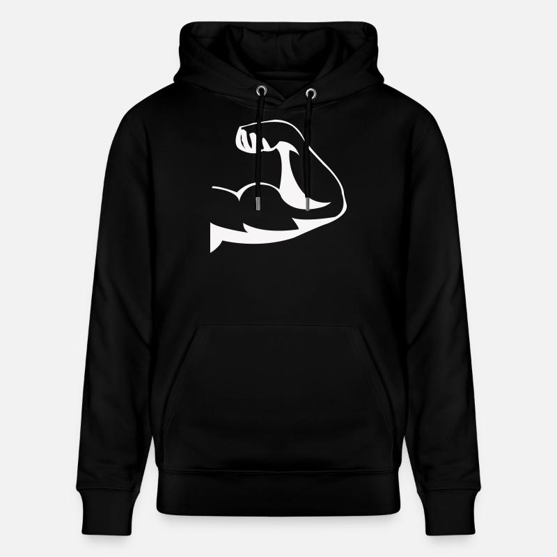 Silhouette puissante des biceps - Sweat à capuche bio CRUISER Stanley/Stella Unisexe - noir