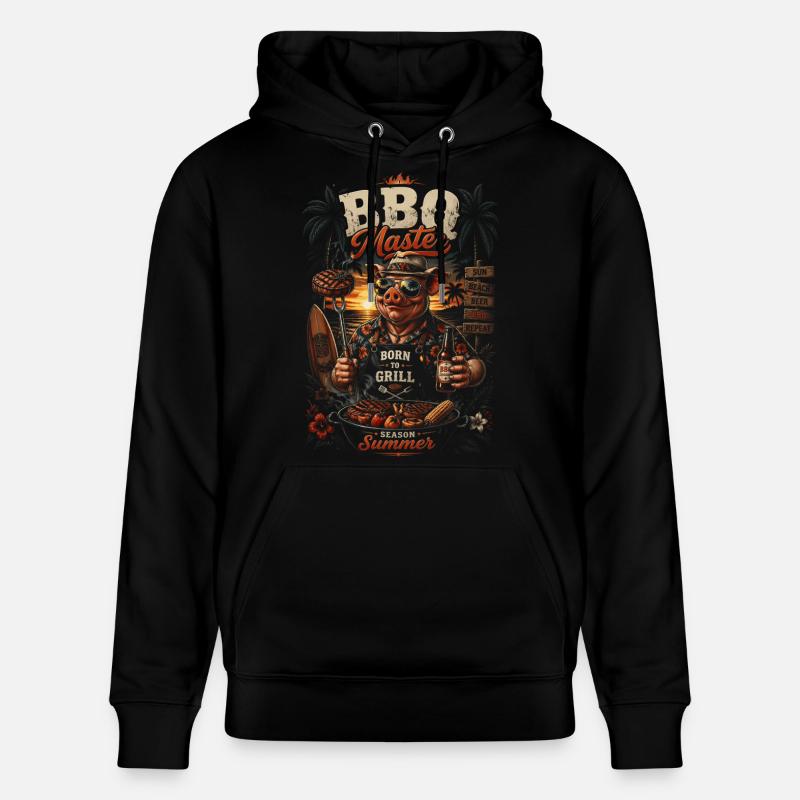 BBQ Master Cochon Tropique - Humoristique - Sweat à capuche bio CRUISER Stanley/Stella Unisexe - noir