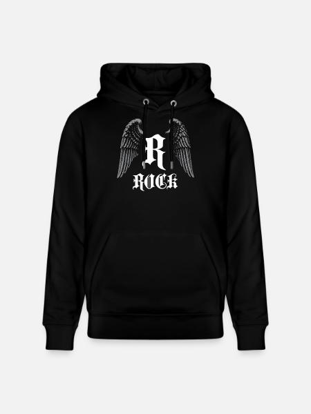 Winged Gothic Rock Logo - Stanley/Stella CRUISER Unisex Organic Hoodie - black