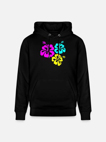 Hibiskus Hibiskusblüte hibiscus - Stanley/Stella CRUISER Unisex Organic Hoodie - black