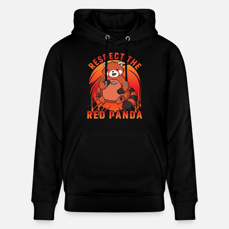 Respectez le panda roux - Sweat à capuche bio CRUISER Stanley/Stella Unisexe - noir