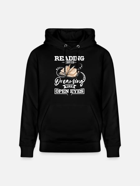 Reading is like dreaming - Stanley/Stella CRUISER Unisex Organic Hoodie - black