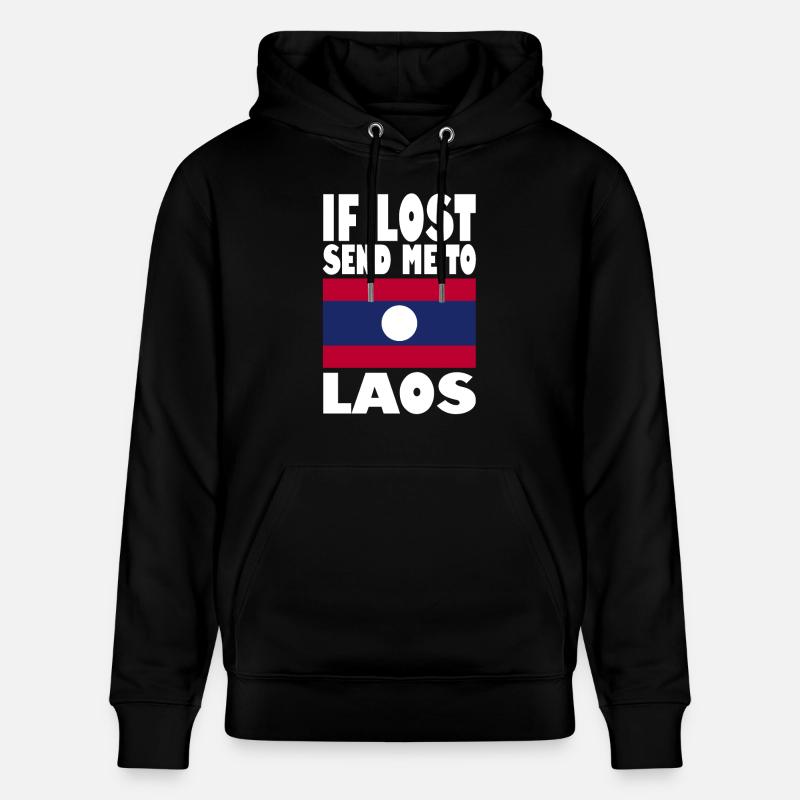 Drapeau du Laos - Sweat à capuche bio CRUISER Stanley/Stella Unisexe - noir