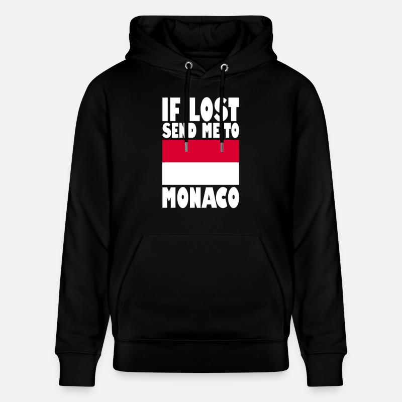 Drapeau de Monaco - Sweat à capuche bio CRUISER Stanley/Stella Unisexe - noir