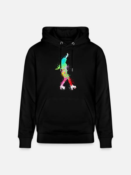 Splash Art rollerblade inline skating - Stanley/Stella CRUISER Unisex Organic Hoodie - black