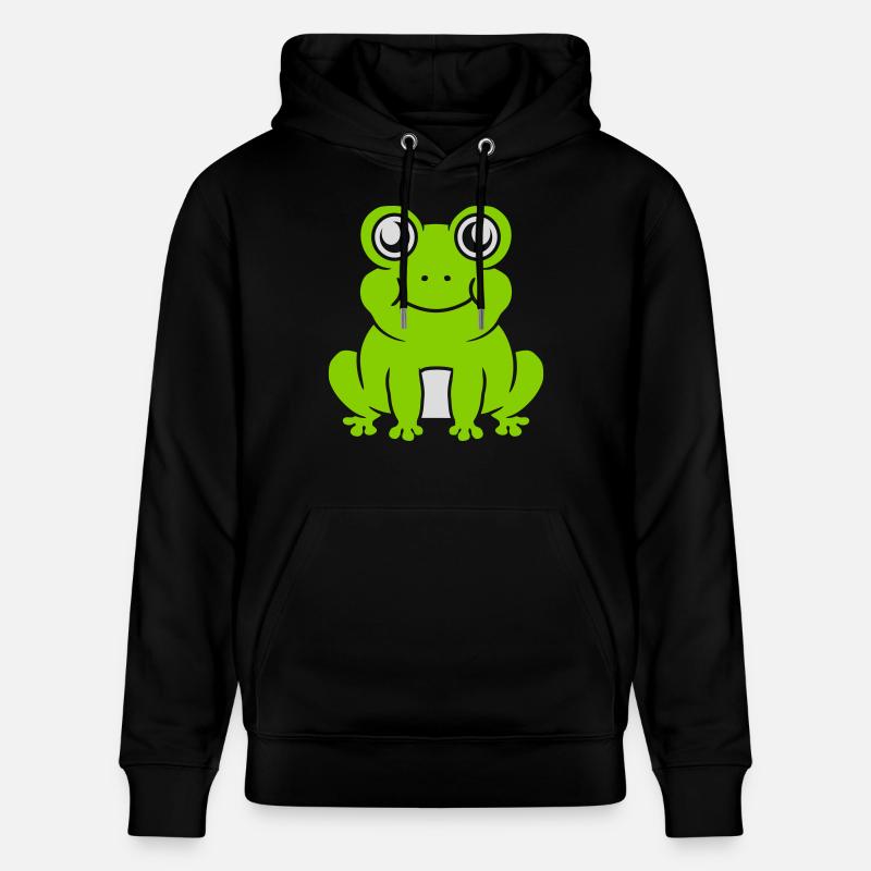 Bande dessinée douce grenouille assise - Sweat à capuche bio CRUISER Stanley/Stella Unisexe - noir