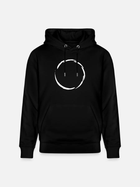Circle Symbol White - Stanley/Stella CRUISER Unisex Organic Hoodie - black