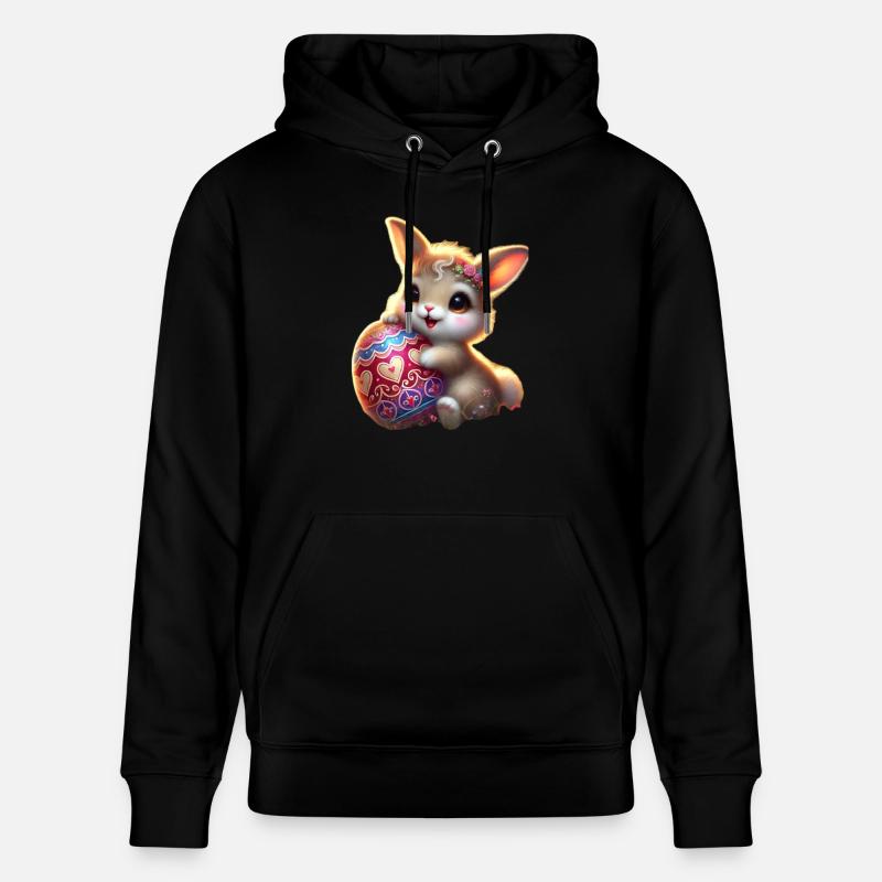 Lapin de Pâques avec œuf - Sweat à capuche bio CRUISER Stanley/Stella Unisexe - noir