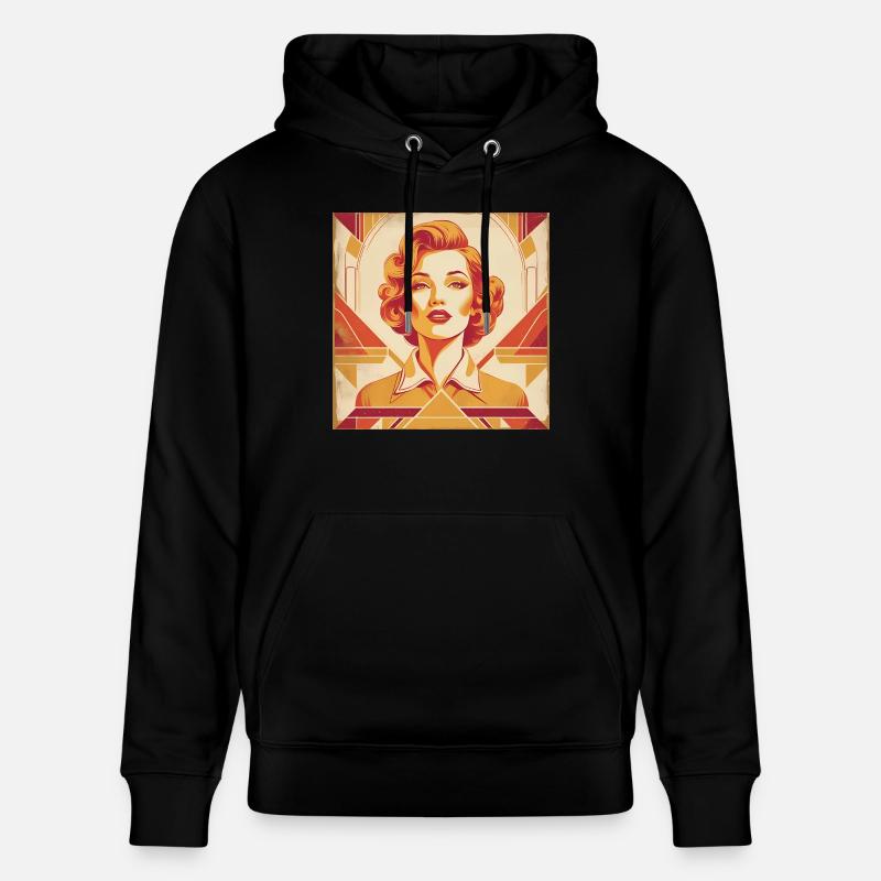 Design rétro - Sweat à capuche bio CRUISER Stanley/Stella Unisexe - noir