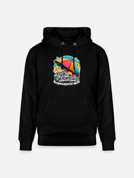 Stay Dry - Umbrella Illustration - Stanley/Stella CRUISER Unisex Organic Hoodie - black
