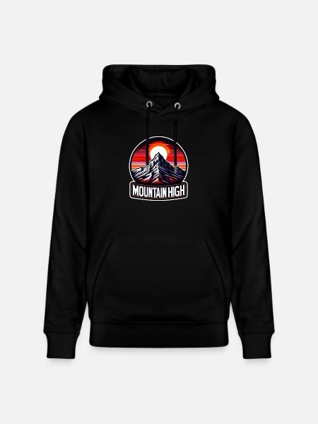 Mountain High - Berg Illustration - Stanley/Stella CRUISER Unisex Organic Hoodie - black