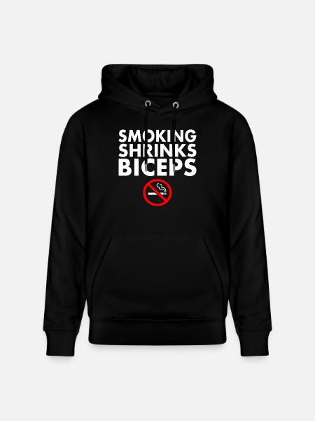 Smoking shrinks the biceps - Stanley/Stella Unisex Bio-Hoodie CRUISER  - Schwarz