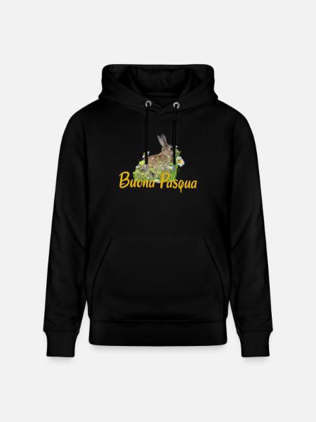 buona pasqua Happy Easter - Stanley/Stella CRUISER Unisex Organic Hoodie - black