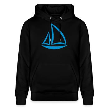 Segelboot - Stanley/Stella Unisex Bio-Hoodie CRUISER  - Schwarz - Vorne - Alina (178cm) & Michal (187cm)