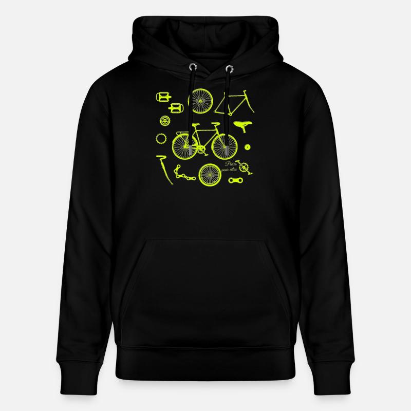 Illustration de pièces de vélo - Sweat à capuche bio CRUISER Stanley/Stella Unisexe - noir