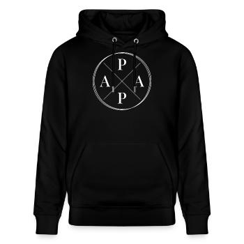 Papa Vater Vatertag Geschenk - Stanley/Stella Unisex Bio-Hoodie CRUISER  - Schwarz - Vorne - Alina (178cm) & Michal (187cm)