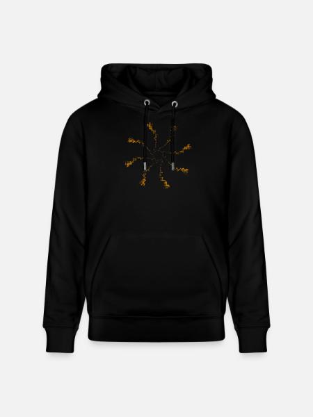 Firework pixel | gekreiseltes Windrad - Stanley/Stella Unisex Bio-Hoodie CRUISER  - Schwarz