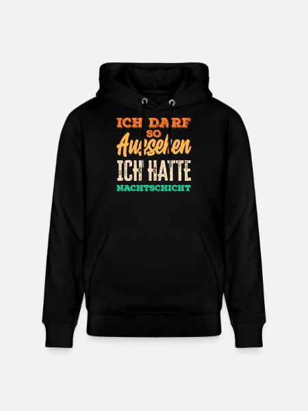 Nattevagt Jeg får lov til at se sådan ud - Stanley/Stella CRUISER økologisk unisex-hoodie - sort