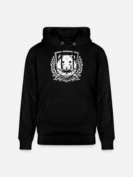 Hamster Wappen mit Lorbeerkranz - Stanley/Stella Unisex Bio-Hoodie CRUISER  - Schwarz
