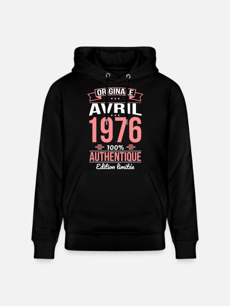 50th Anniversary - Original - April 1976 - Stanley/Stella CRUISER Unisex Organic Hoodie - black