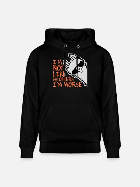 Lama-solbriller ikke som de andre Jeg er værre - Stanley/Stella CRUISER økologisk unisex-hoodie - sort