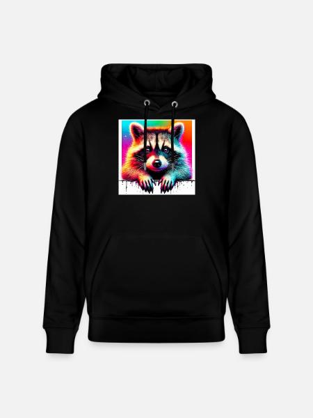 Raccoon - Stanley/Stella CRUISER Unisex Organic Hoodie - black