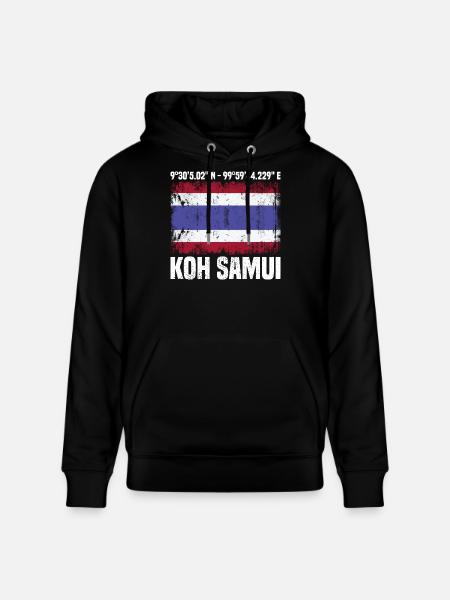 Coordonnées de Koh Samui - Sweat à capuche bio CRUISER Stanley/Stella Unisexe - noir