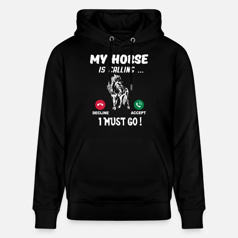 Pferd - Stanley/Stella Unisex Bio-Hoodie CRUISER  - Schwarz
