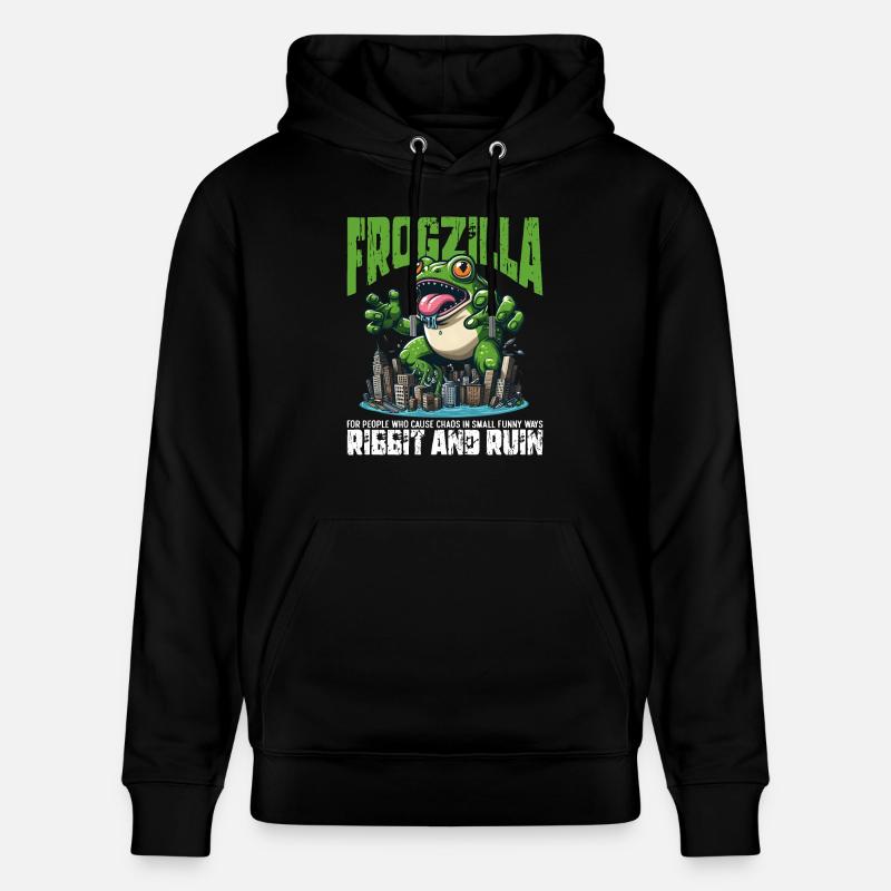 RIBBIT ET RUINE - FROGZILLA - Sweat à capuche bio CRUISER Stanley/Stella Unisexe - noir