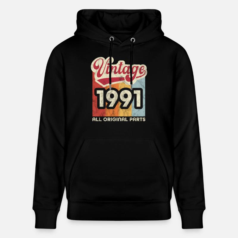 Millésime 1991 - Sweat à capuche bio CRUISER Stanley/Stella Unisexe - noir