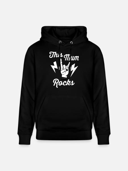 This Mum Rocks - Stanley/Stella CRUISER Unisex Organic Hoodie - black