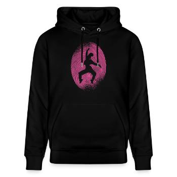 Breakdancer Breakdancing Fingerabdruck Breakdance - Stanley/Stella Unisex Bio-Hoodie CRUISER  - Schwarz - Vorne - Alina (178cm) & Michal (187cm)