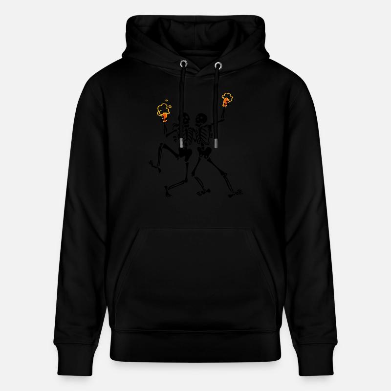 Skeletons doing java - Stanley/Stella CRUISER Unisex Organic Hoodie - black