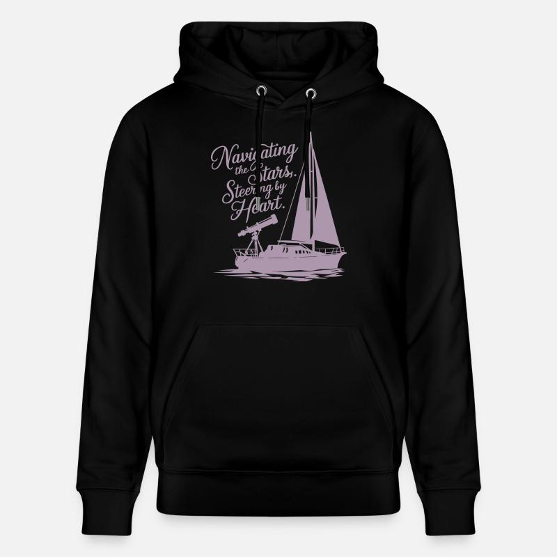 Voile, Voilier, Étoiles, Télescope - Sweat à capuche bio CRUISER Stanley/Stella Unisexe - noir