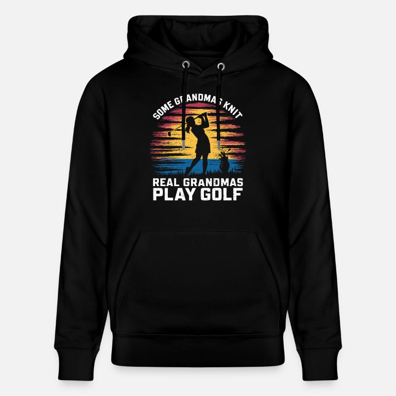 Echte Omas spielen Golf - Stanley/Stella Unisex Bio-Hoodie CRUISER  - Schwarz