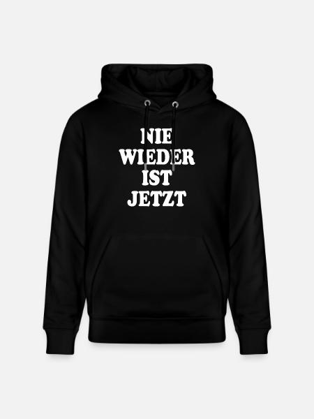 Nie wieder ist jetzt - Stanley/Stella Unisex Bio-Hoodie CRUISER  - Schwarz