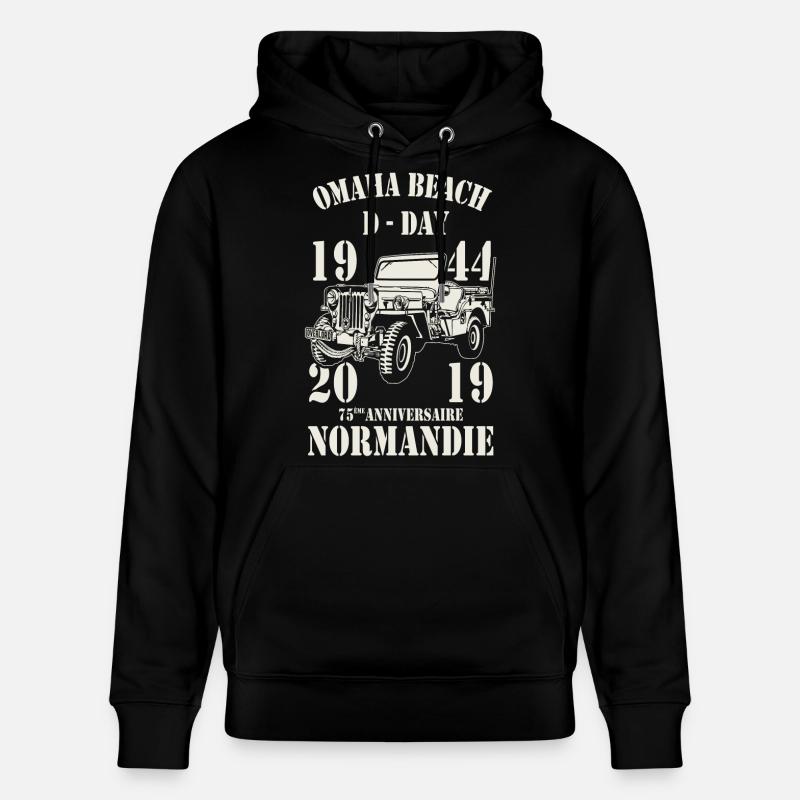 Omaha Beach D-Day 1944 - 2019 - Sweat à capuche bio CRUISER Stanley/Stella Unisexe - noir