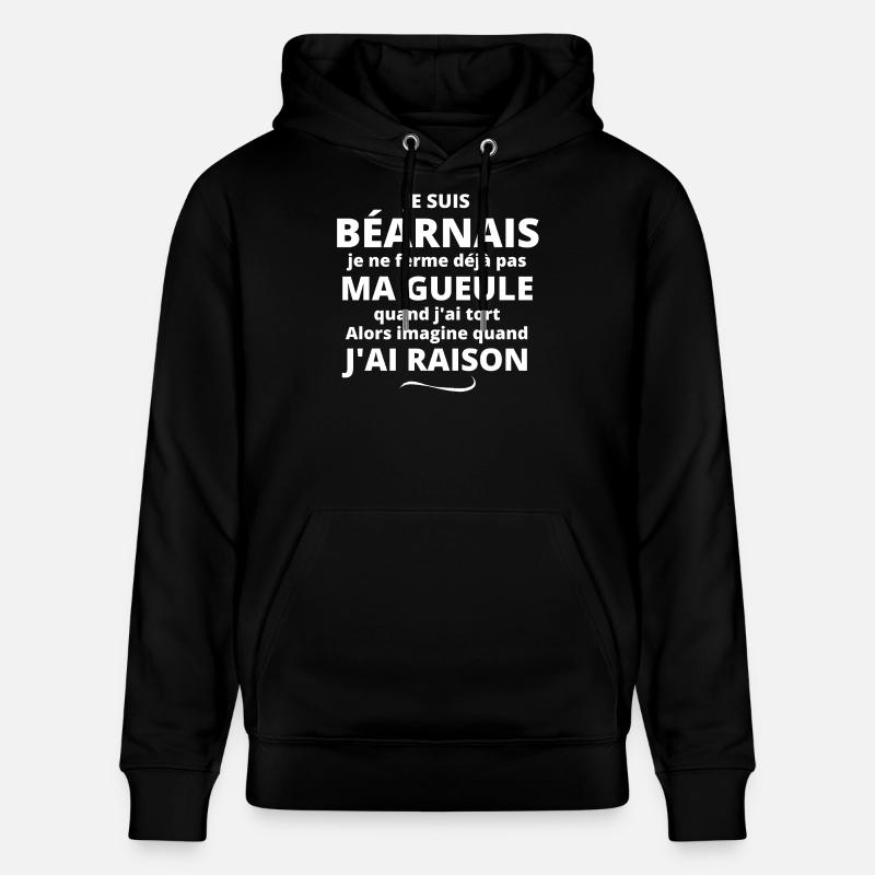 Béarnais, Béarn, je suis Béarnais - Sweat à capuche bio CRUISER Stanley/Stella Unisexe - noir