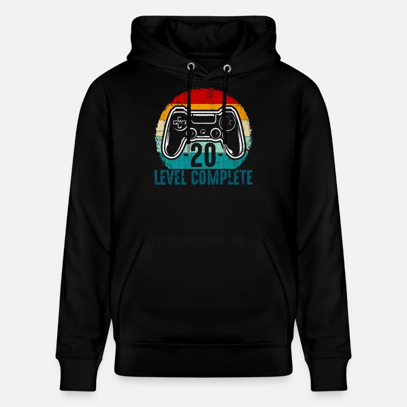 Retro-Controller-Level abgeschlossen - Stanley/Stella Unisex Bio-Hoodie CRUISER  - Schwarz