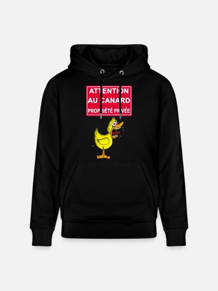 Attention au canard jaune - Sweat à capuche bio CRUISER Stanley/Stella Unisexe - noir