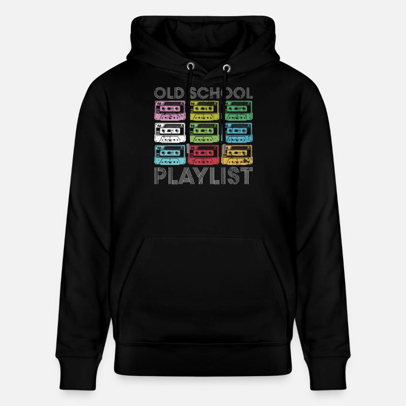 Tirage en grille de cassettes arc-en-ciel - Sweat à capuche bio CRUISER Stanley/Stella Unisexe - noir