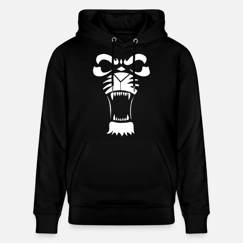 Lion ou tigre prédateur (blanc) - Sweat à capuche bio CRUISER Stanley/Stella Unisexe - noir