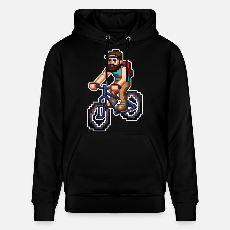 VTT Pixel Art - Sweat à capuche bio CRUISER Stanley/Stella Unisexe - noir