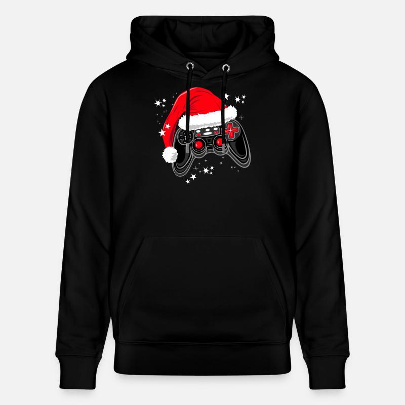 Gaming-Controller mit Weihnachtsmütze - Stanley/Stella Unisex Bio-Hoodie CRUISER  - Schwarz